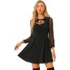 imageAllegra K Womens Halloween Sweetheart Neckine Cutout ALine Mesh Sleeve Gothic Mini DressBlack