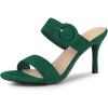 imageAllegra K Womens Opened Toe Buckle Stiletto Heels Slide SandalsGreen