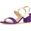 imageAllegra K Womens Slingback Block High Heel SandalsPurple White
