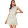 imageAllegra K Womens Summer Floral Ruffle Sleeveless Tie Neck Chiffon Flowy Mini DressWhite