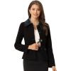 imageAllegra K Womens Work Office Winter Coat Turndown Collar Single Breasted Outerwear PeacoatBlack