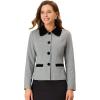 imageAllegra K Womens Work Office Winter Coat Turndown Collar Single Breasted Outerwear PeacoatLight Grey
