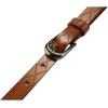 imageuxcell Women Exotic Embossed Diamond Pattern Single Pin Buckle Slender Waist Belt Brown