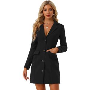 imageAllegra K Womens Blazer Dress Notched Lapel Collar Teacher Office Work Jackets OutfitsBlack