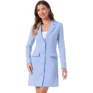 imageAllegra K Womens Blazer Dress Notched Lapel Collar Teacher Office Work Jackets OutfitsBlue