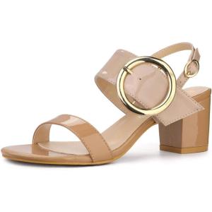 imageAllegra K Womens Slingback Block High Heel SandalsNude
