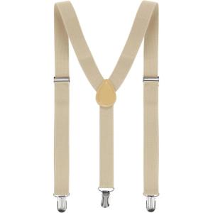 imageAllegra K Womens Suspenders Metal Clips Adjustable Elastic Band Y Shaped SuspenderBeige