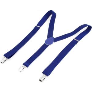 imageAllegra K Womens Suspenders Metal Clips Adjustable Elastic Band Y Shaped SuspenderDark Blue