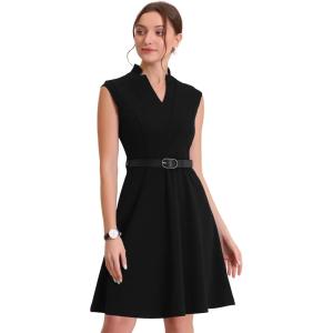 imageAllegra K Work Dress for Womens Fit and Flare Professional Spring 2025 DressesBlack