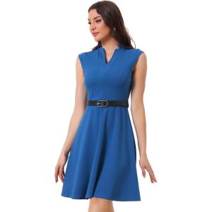 imageAllegra K Work Dress for Womens Fit and Flare Professional Spring 2025 DressesBlue