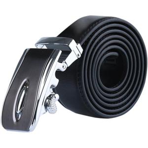 imageuxcell Mens Automatic Ratchet Leather Belt with Double Stitch Edge Wide 1 12 InchesBlack