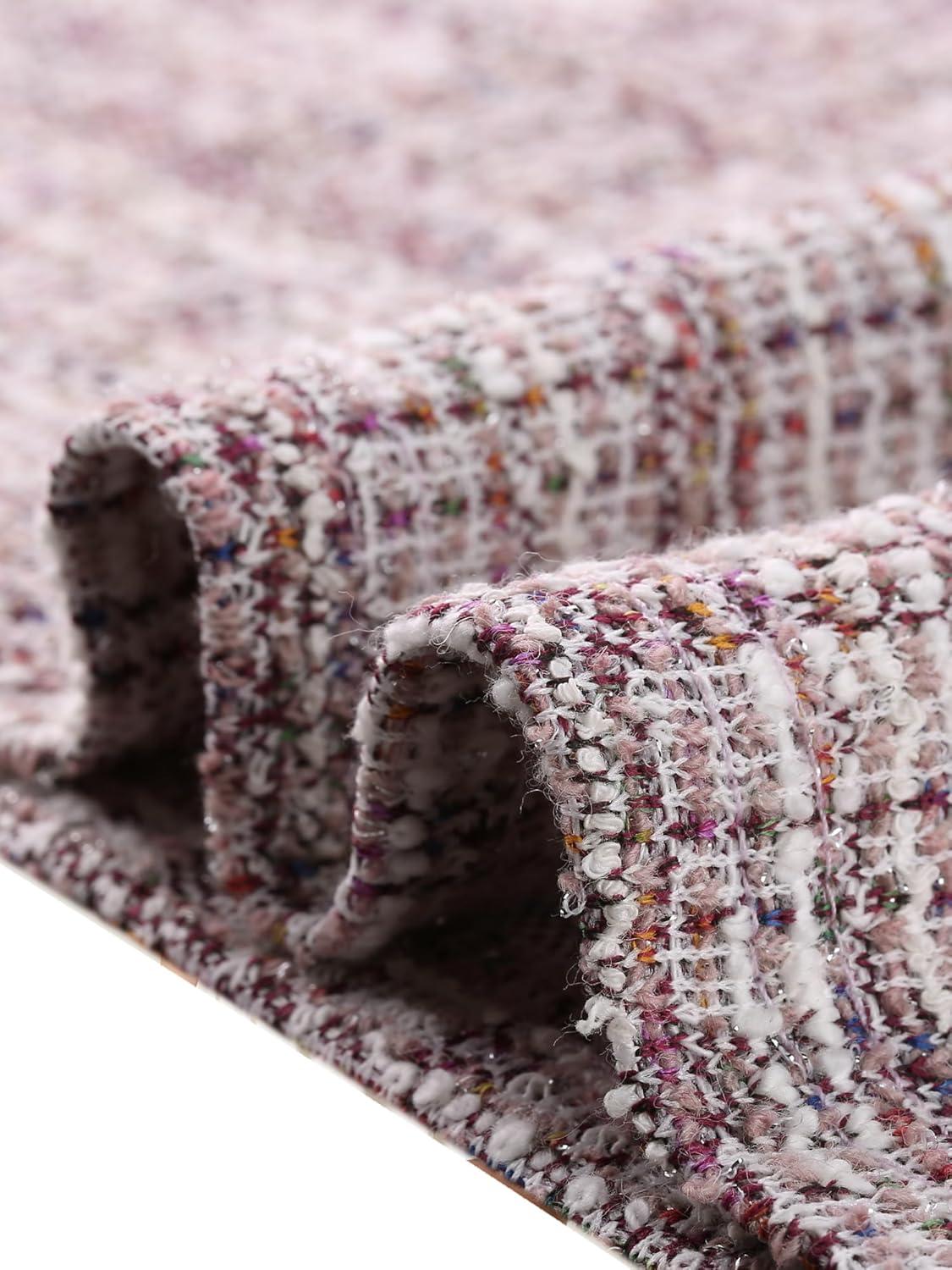 imageAllegra K Halloween Peter Pan Collar Blouse for Womens Button Decor Vintage Tweed Top ShirtPink Grey