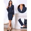imageAllegra K 2 Pieces Skirt Suit Sets for Womens Business Notched Lapel Double Breasted Blazer Office Pencil Skirt OutfitsBlue