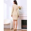 imageAllegra K 2 Pieces Skirt Suit Sets for Womens Business Notched Lapel Double Breasted Blazer Office Pencil Skirt OutfitsKhaki