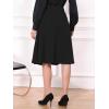 imageAllegra K ALine Midi Pleated Skirt for Womens Vintage Work High Waist Flare Business SkirtsBlack