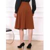 imageAllegra K ALine Midi Pleated Skirt for Womens Vintage Work High Waist Flare Business SkirtsOrange Brown