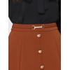 imageAllegra K ALine Midi Pleated Skirt for Womens Vintage Work High Waist Flare Business SkirtsOrange Brown