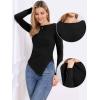 imageAllegra K Boat Neck Sweater for Womens Fall High Low Winter TopBlack