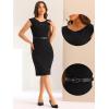 imageAllegra K Business Casual Dress for Womens Cap Sleeve Boat Neck Belted Pencil DressBlack