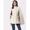 imageAllegra K Cape Coats for Womens Winter Vintage Slit Sleeve Double Breasted Cloak CoatBeige