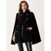 imageAllegra K Cape Coats for Womens Winter Vintage Slit Sleeve Double Breasted Cloak CoatBlack
