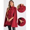 imageAllegra K Cape Coats for Womens Winter Vintage Slit Sleeve Double Breasted Cloak CoatBurgundy