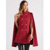 imageAllegra K Cape Coats for Womens Winter Vintage Slit Sleeve Double Breasted Cloak CoatBurgundy