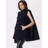 imageAllegra K Cape Coats for Womens Winter Vintage Slit Sleeve Double Breasted Cloak CoatDark Blue
