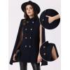 imageAllegra K Cape Coats for Womens Winter Vintage Slit Sleeve Double Breasted Cloak CoatDark Blue