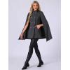 imageAllegra K Cape Coats for Womens Winter Vintage Slit Sleeve Double Breasted Cloak CoatDark Gray
