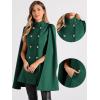 imageAllegra K Cape Coats for Womens Winter Vintage Slit Sleeve Double Breasted Cloak CoatDark Green