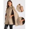 imageAllegra K Cape Coats for Womens Winter Vintage Slit Sleeve Double Breasted Cloak CoatKhaki