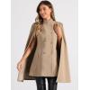 imageAllegra K Cape Coats for Womens Winter Vintage Slit Sleeve Double Breasted Cloak CoatKhaki