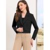 imageAllegra K Cropped Blazer for Women Notched Collar Long Sleeve Suit Jacket Business Casual BlazersBlack