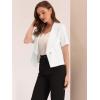 imageAllegra K Cropped Blazers for Women Summer Short Sleeve Open Front Jackets Blazer for Work CasualBeige