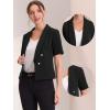 imageAllegra K Cropped Blazers for Women Summer Short Sleeve Open Front Jackets Blazer for Work CasualBlack