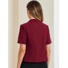 imageAllegra K Cropped Blazers for Women Summer Short Sleeve Open Front Jackets Blazer for Work CasualBurgundy