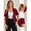 imageAllegra K Cropped Blazers for Women Summer Short Sleeve Open Front Jackets Blazer for Work CasualBurgundy