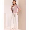 imageAllegra K Cropped Blazers for Women Summer Short Sleeve Open Front Jackets Blazer for Work CasualGrey Pink