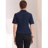 imageAllegra K Cropped Blazers for Women Summer Short Sleeve Open Front Jackets Blazer for Work CasualNavy Blue