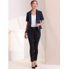 imageAllegra K Cropped Blazers for Women Summer Short Sleeve Open Front Jackets Blazer for Work CasualNavy Blue