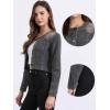 imageAllegra K Denim Jacket for Womens Collarless Button Down Crop Jean JacketsGrey