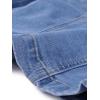 imageAllegra K Denim Jacket for Womens Collarless Button Down Crop Jean JacketsLight Blue