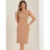 imageAllegra K Elegant Business Dress for Womens 2025 Cap Sleeve Belted Wear to Work Sheath DressesKhaki