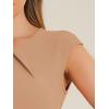 imageAllegra K Elegant Business Dress for Womens 2025 Cap Sleeve Belted Wear to Work Sheath DressesKhaki