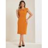 imageAllegra K Elegant Business Dress for Womens 2025 Cap Sleeve Belted Wear to Work Sheath DressesOrange
