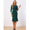 imageAllegra K Elegant Sheath Dress for Womens Casual Work Belt Sllit Hem Fishtail DressesDark Green