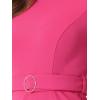 imageAllegra K Elegant Sheath Dress for Womens Casual Work Belt Sllit Hem Fishtail DressesHot Pink