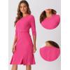 imageAllegra K Elegant Sheath Dress for Womens Casual Work Belt Sllit Hem Fishtail DressesHot Pink