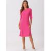 imageAllegra K Elegant Sheath Dress for Womens Casual Work Belt Sllit Hem Fishtail DressesHot Pink